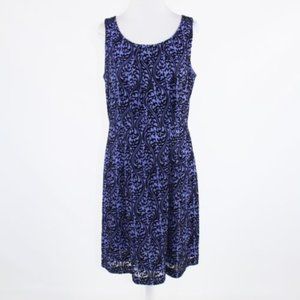 Loft Periwinkle & k Embossed Velvet Dress Size 12
